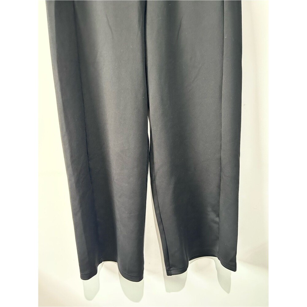 adidas Active Wide Leg Pants Black Women’s Medium Stretch Zip Pocket Athleisure - Picture 3 of 10